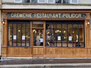 Front of the Polidor, historic restaurant in Paris