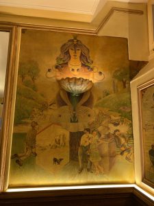 Fresco at the Polidor, historic restaurant in Paris